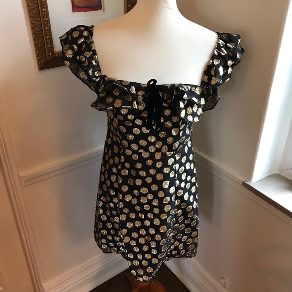 for love and lemons black polka dot dress